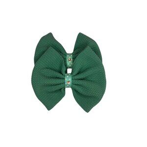 Set de Moños Verdes con Centro de Lentejuela – Diseño Texturizado y Elegante